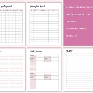 Family Medical Binder Printable, Health Care Planner, Health Tracker ...