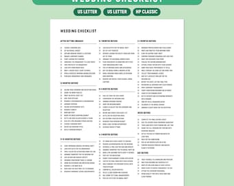 Hochzeits Checkliste Printable, Minimalistische Schwarz Weiß Planung To Do Liste (PDF Download)