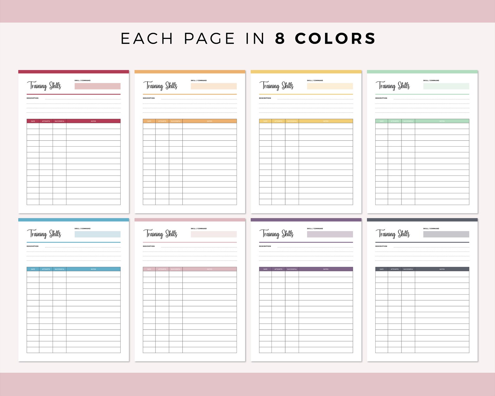Printable Puppy Training Log Dog Skill Training Dog Command - Etsy