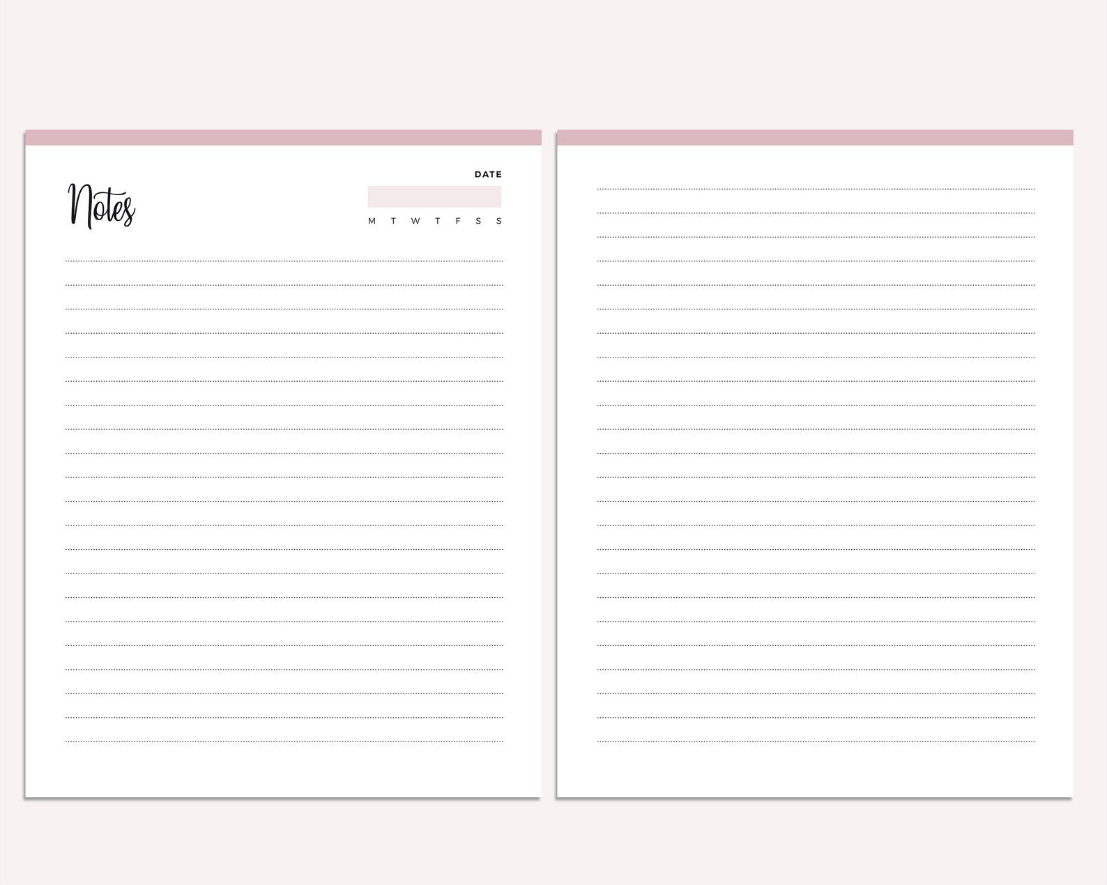 Printable Notes Pages | Print at Home Planner Pages Note Taking Pack ...