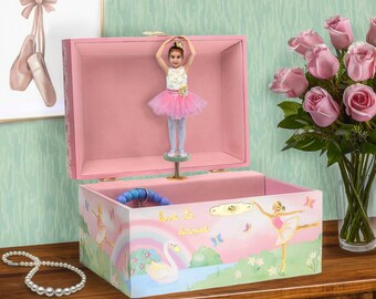 Digitale achtergrond, ballerina, muziekdoos, kind, peuter, juwelendoos, fotoachtergrond, fotografie, samengestelde kunst