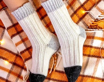 Hand Knitted Wool Socks Alpaca Socks Extra Thick Socks Christmas socks Cozy socks