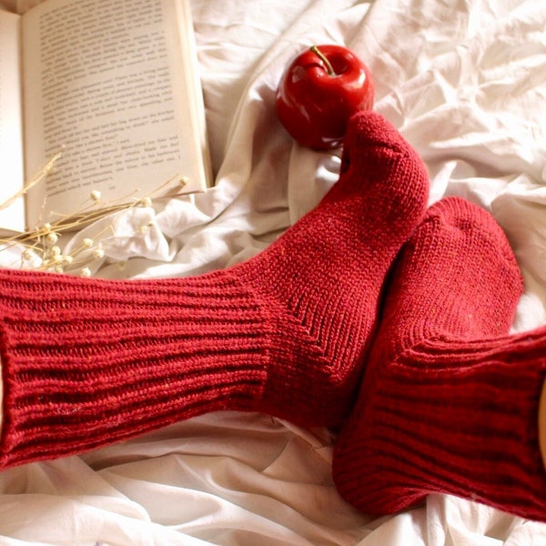 Handmade Merino Wool Socks Warm Winter Socks Great for Hiking Extra Thick Socks Cozy socks lambs wool
