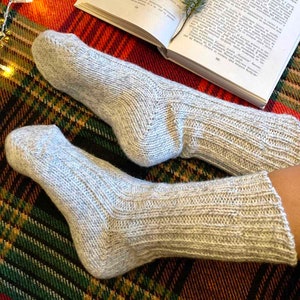Gestrickte Wollsocken Warme Wintersocken Ideal zum Wandern Extra Dicke Socken Kuschelige Socken Bild 4