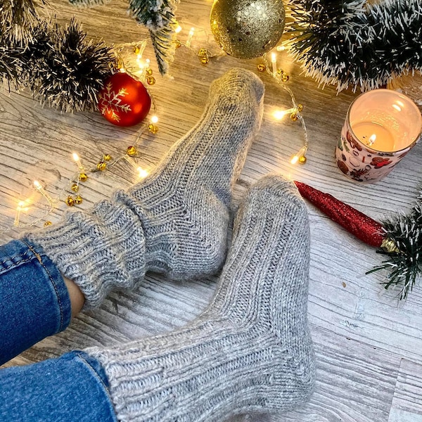 Chaussettes en laine tricotées Chaussettes chaudes pour hommes Chaussettes chaudes pour femmes Chaussettes extra épaisses Chaussettes confortables Saint-Valentin