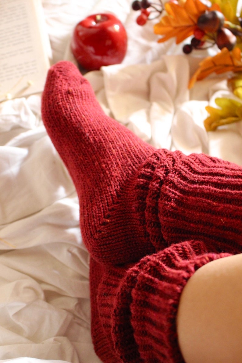 Handgemachte Merinowolle Socken Warme Wintersocken Ideal zum Wandern Extra Dicke Socken Gemütliche Socken Lammwolle Bild 6