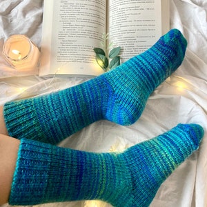 Handmade Wool Socks Warm Winter Socks Great for Hiking Extra Thick Socks Cozy socks lambs wool image 6