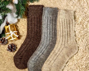 Pure Wool Socks Handmade Wool Socks Warm Winter Socks Great for Hiking socks Extra Thick Socks