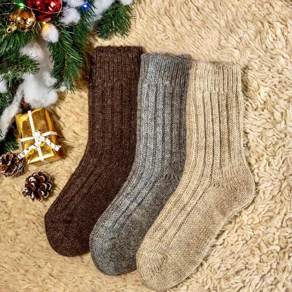 Pure Wool Socks Handmade Wool Socks Warm Winter Socks Great for Hiking socks Extra Thick Socks