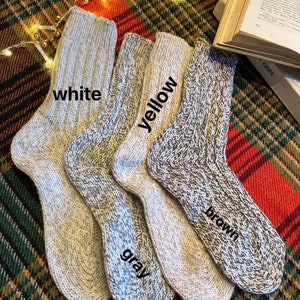 Gestrickte Wollsocken Warme Wintersocken Ideal zum Wandern Extra Dicke Socken Kuschelige Socken Bild 9