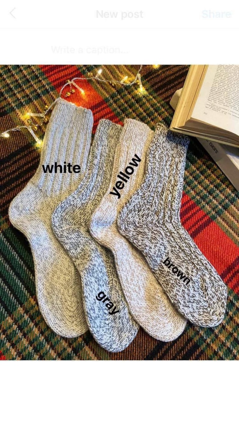 Gestrickte Wollsocken Warme Wintersocken Ideal zum Wandern Extra Dicke Socken Kuschelige Socken Bild 9