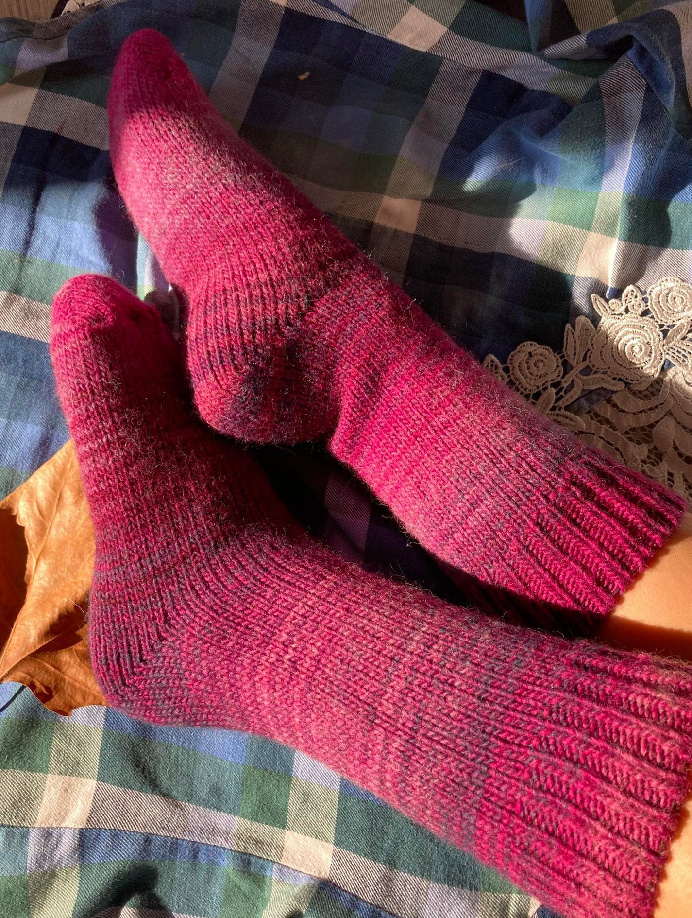 Hand Knitted Wool Socks Warm Winter Socks Great for Hiking Etsy