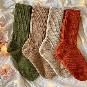 Hand Knitted Merino Socks Warm Winter Socks Great for Hiking Extra Thick Socks Holiday Gift Neutral Colors