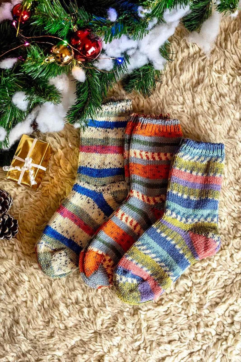 Hand knitted Wool Socks Extra thick socks Warm Winter socks image 1