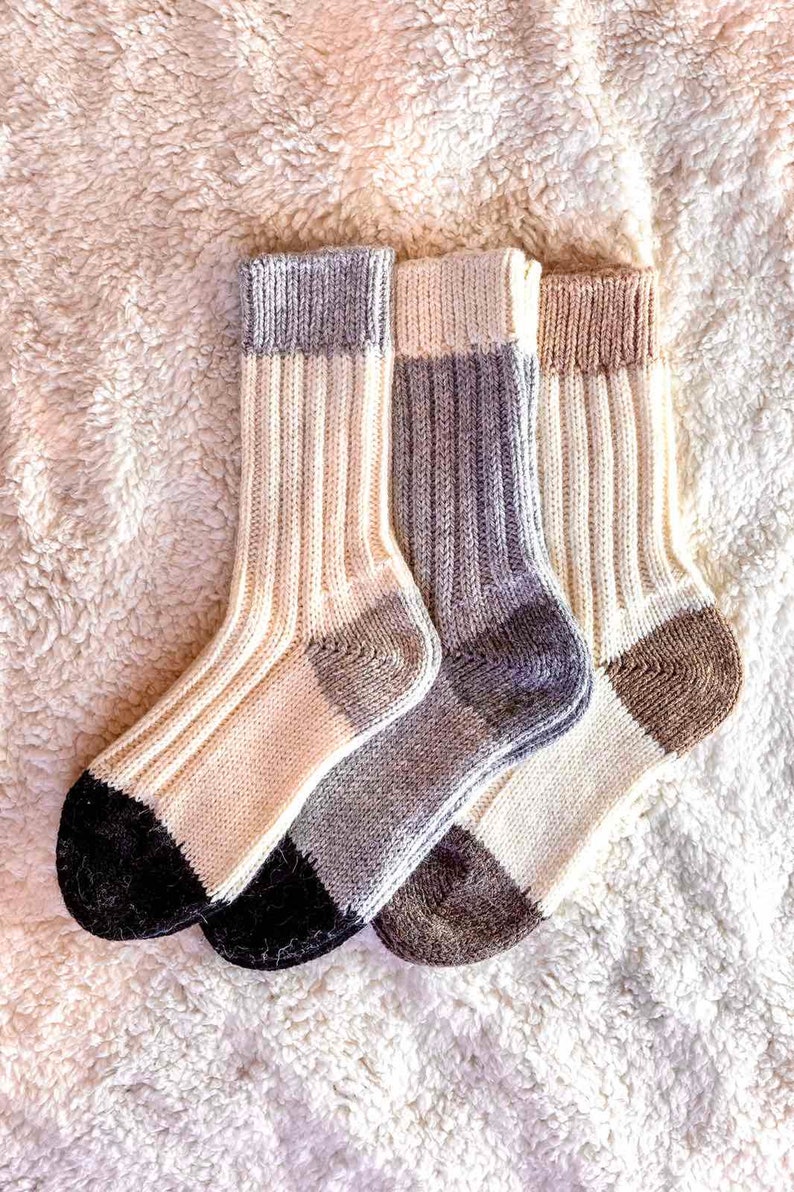 Hand Knitted Wool Socks Alpaca Socks Extra Thick Socks Christmas socks Cozy socks image 7