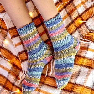 Hand knitted Wool Socks Extra thick socks Warm Winter socks image 3