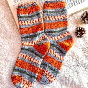 Handgestrickte Wollsocken Extra dicke Socken Warme Wintersocken Bild 8
