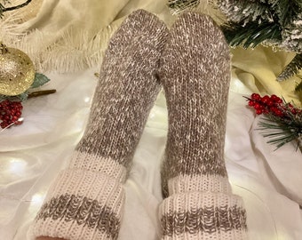 Handmade Wool Socks Warm Socks Great for Hiking Extra Thick Socks Cozy Socks Valentine's day Gift for her