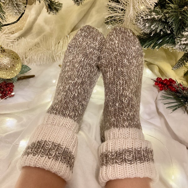 Handgemachte Wollsocken warme Socken super zum Wandern Extra Dicke Socken Gemütliche Socken Valentinstag Geschenk für sie