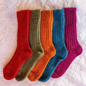 Hand Knitted Alpaca Wool Socks Knitted Wool Socks Warm Winter Socks Great for Hiking Extra Thick Socks Cozy socks