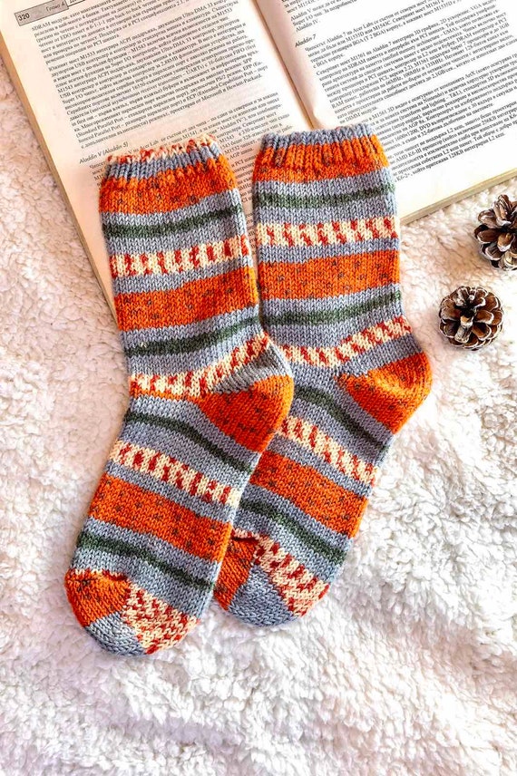 Hand Knitted Socks Customized Colorful 100% Wool Leg Warmer Gift Christmas Birthday