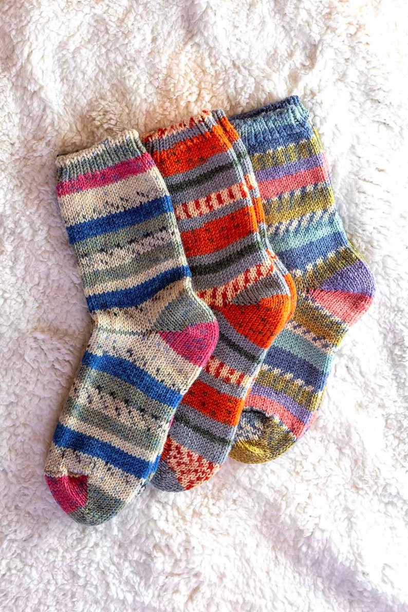 Handgestrickte Wollsocken Extra dicke Socken Warme Wintersocken Bild 2