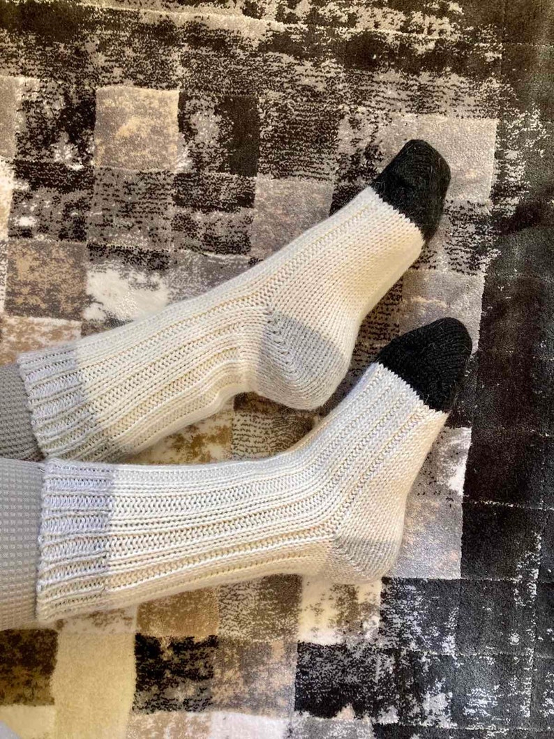 Hand Knitted Wool Socks Alpaca Socks Extra Thick Socks Christmas socks Cozy socks image 4