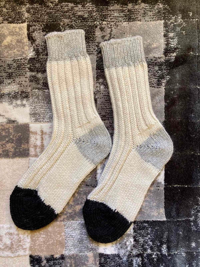 Hand Knitted Wool Socks Alpaca Socks Extra Thick Socks Christmas socks Cozy socks image 3