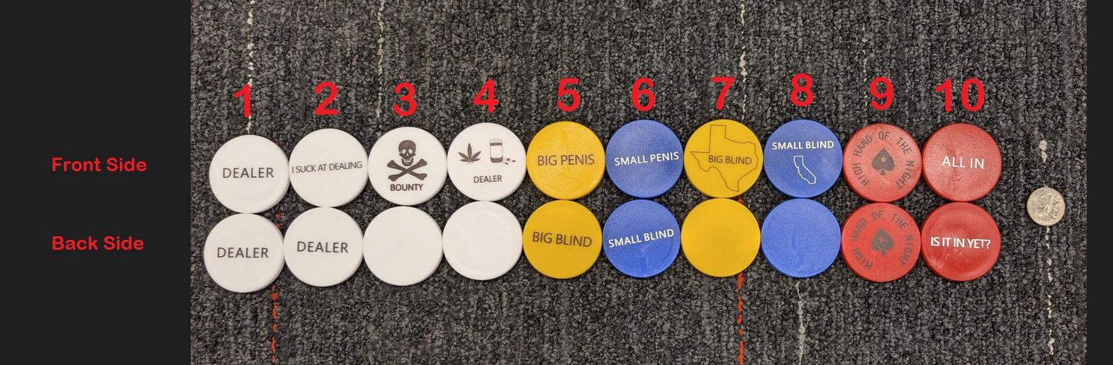 Juego de botones de póker de metal