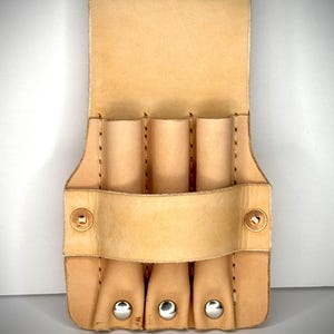 Small Glazier Pouch, Natural Finish, Belt Loop,Leather Tape Holder, (NON DOUBLE layer back)