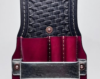Leather Glazier Pouch (Large) Belt Clip & Metal Tape Holder ,