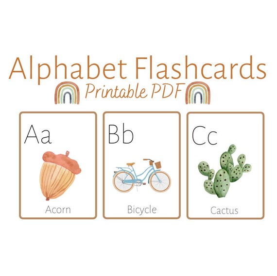 Printable Alphabet Flashcards. Classroom/homeschool Etsy