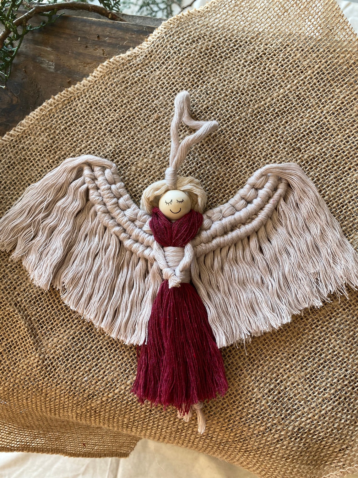 Handcrafted Macrame Christmas Ornament Angel  Etsy