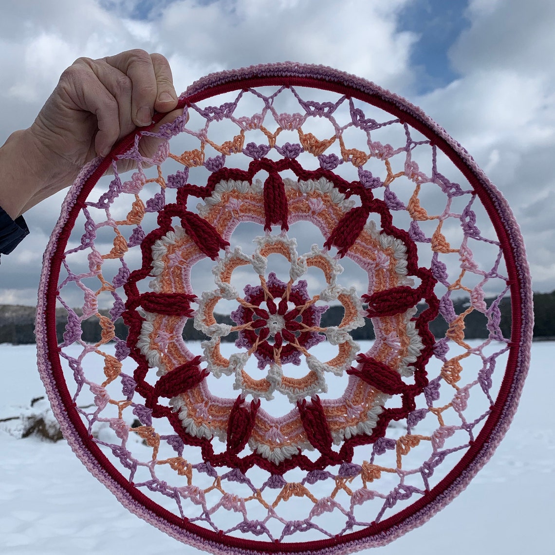 Crochet Mandala Wall Art Mandala Wall Decoration Crochet Etsy