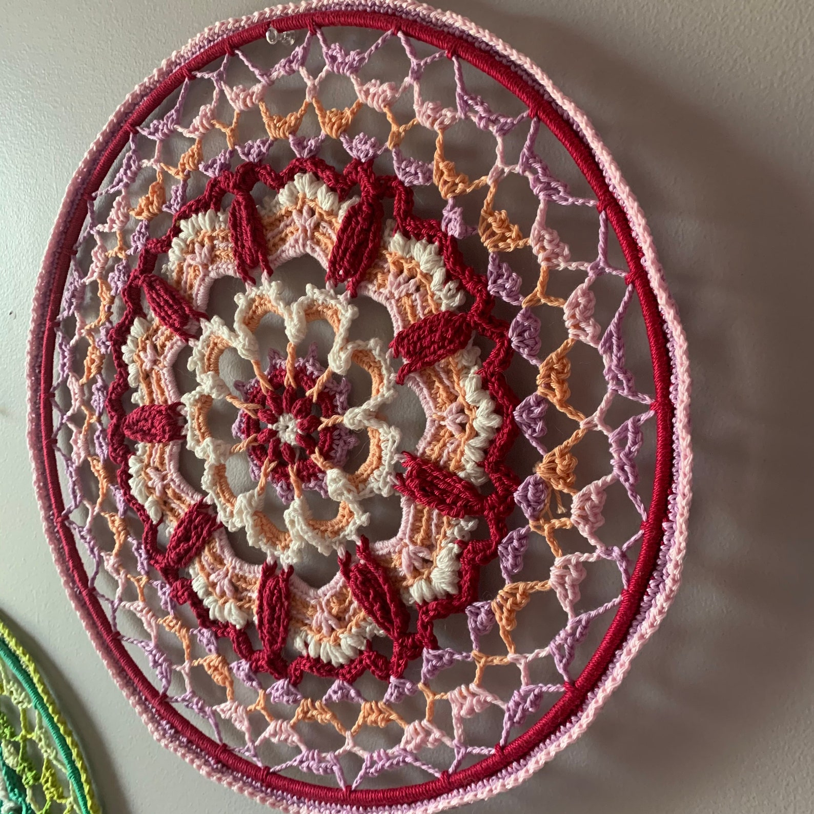 Crochet Mandala Wall Art Mandala Wall Decoration Crochet Etsy
