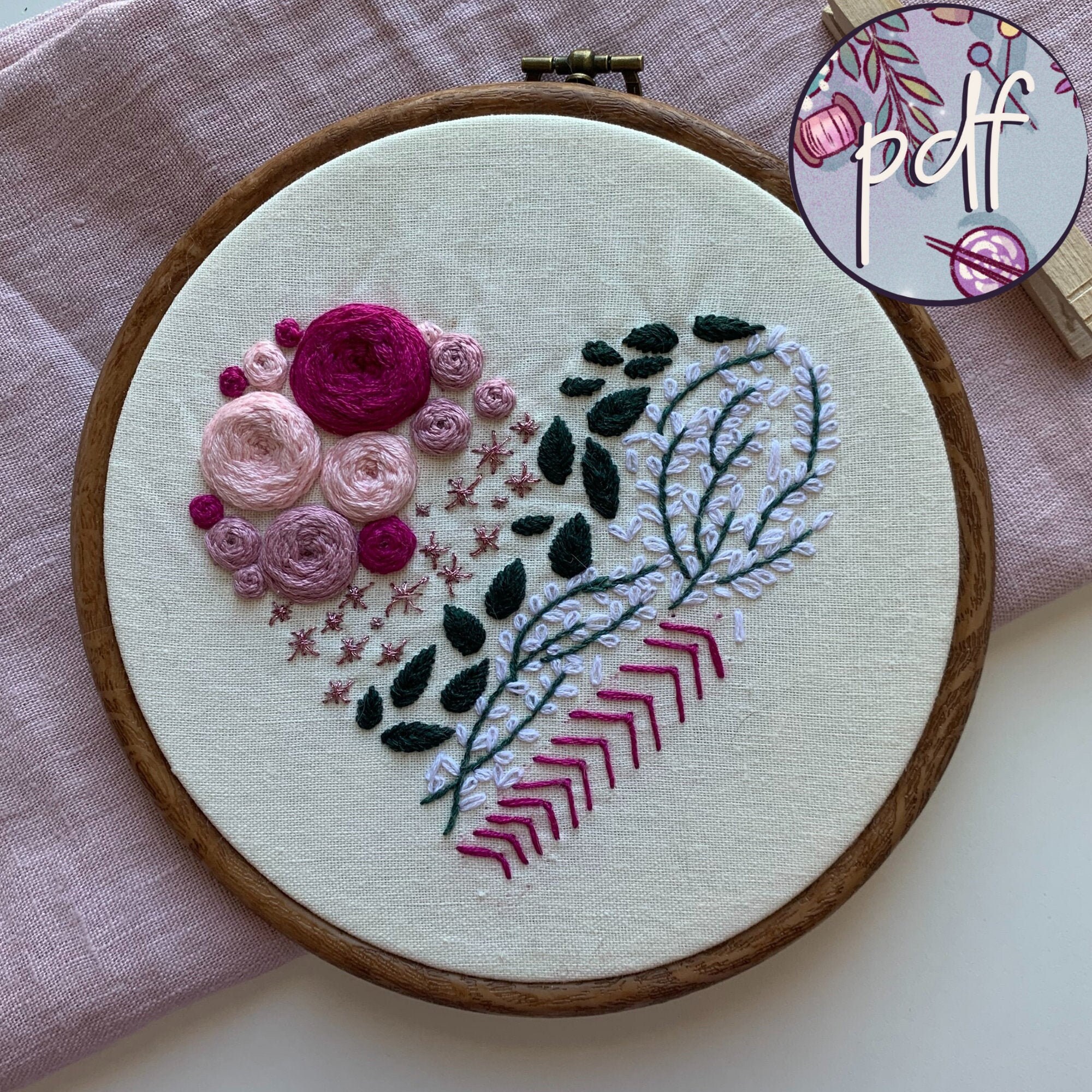 Hand Embroidery Pattern - Embroidery Pattern - Embroidery Designs - PDF ...