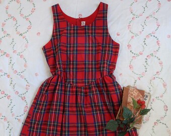 black and red plaid dress