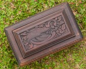 Hand Carved Wooden Secret Jewellery Box with Dual Invisible Chambers Mystery Treasure Jewelry Hidden Storage Organizer Mahogany Handmade
