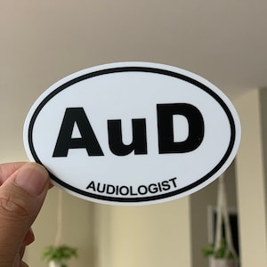 AuD (Audiologist) Small Oval Bumper Sticker