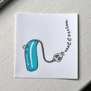 Hearing Aid Feedback Kiss-Cut Sticker Audiology, audiologist, grad school gift