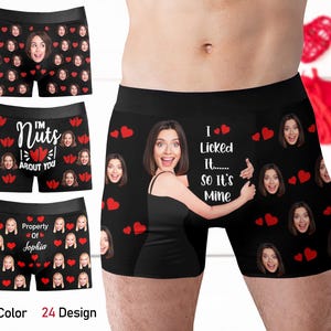 Custom Photo Underwear for Boyfriend/Husband, Personalized Face Boxers Briefs for Men, Custom Boxers with Picture, Anniversary Gift for Him