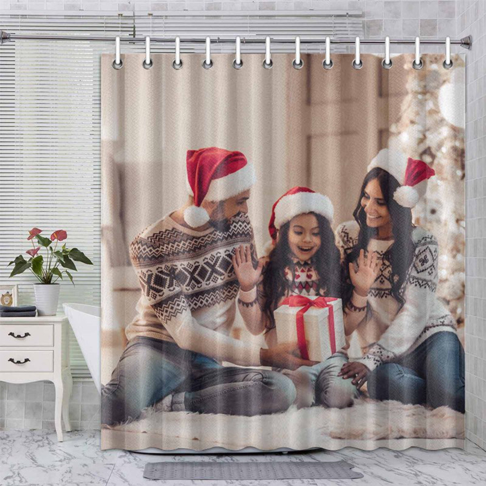 Personalized Shower Curtain With Picture Custom Photo Shower Etsy