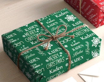 Custom Name Wrapping Paper: Personalized Christmas Gift Wrap