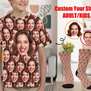 Custom Face T-shirt, Personalized t shirt with face for family, Custom t shirt Christmas gift, Custom photo Shirt, Gift for kids man woman