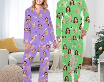 Custom Face Pajama Set: Personalized Photo Long Sleeve Pajamas