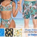 Personalized Couples Matching Swimwear Swimsuits Swimming Trunks with face, custom Tropical leave Swimwear with face, Custom Swimwear couple 