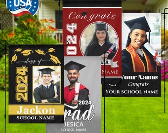Custom Graduation Photo Garden Flag: Personalized School Decor
