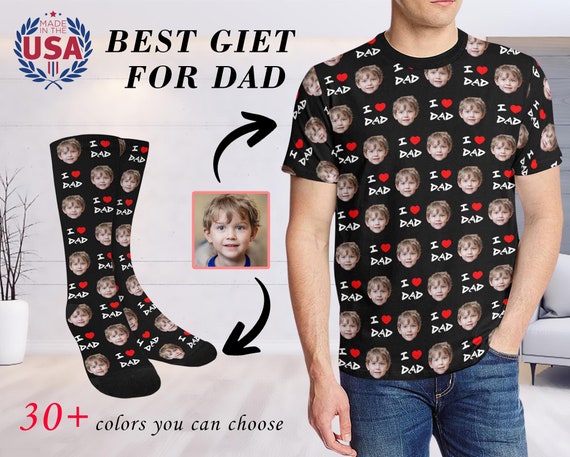Custom Face Shirt and Socks, Personalized Father's Day Gift