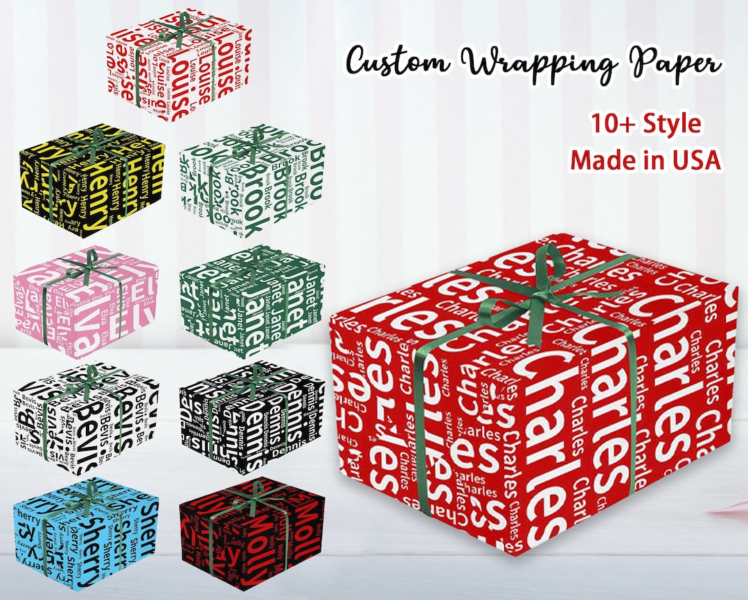 Your Name on Gift Wrapping Paper Custom Name Wrapping Paper Etsy