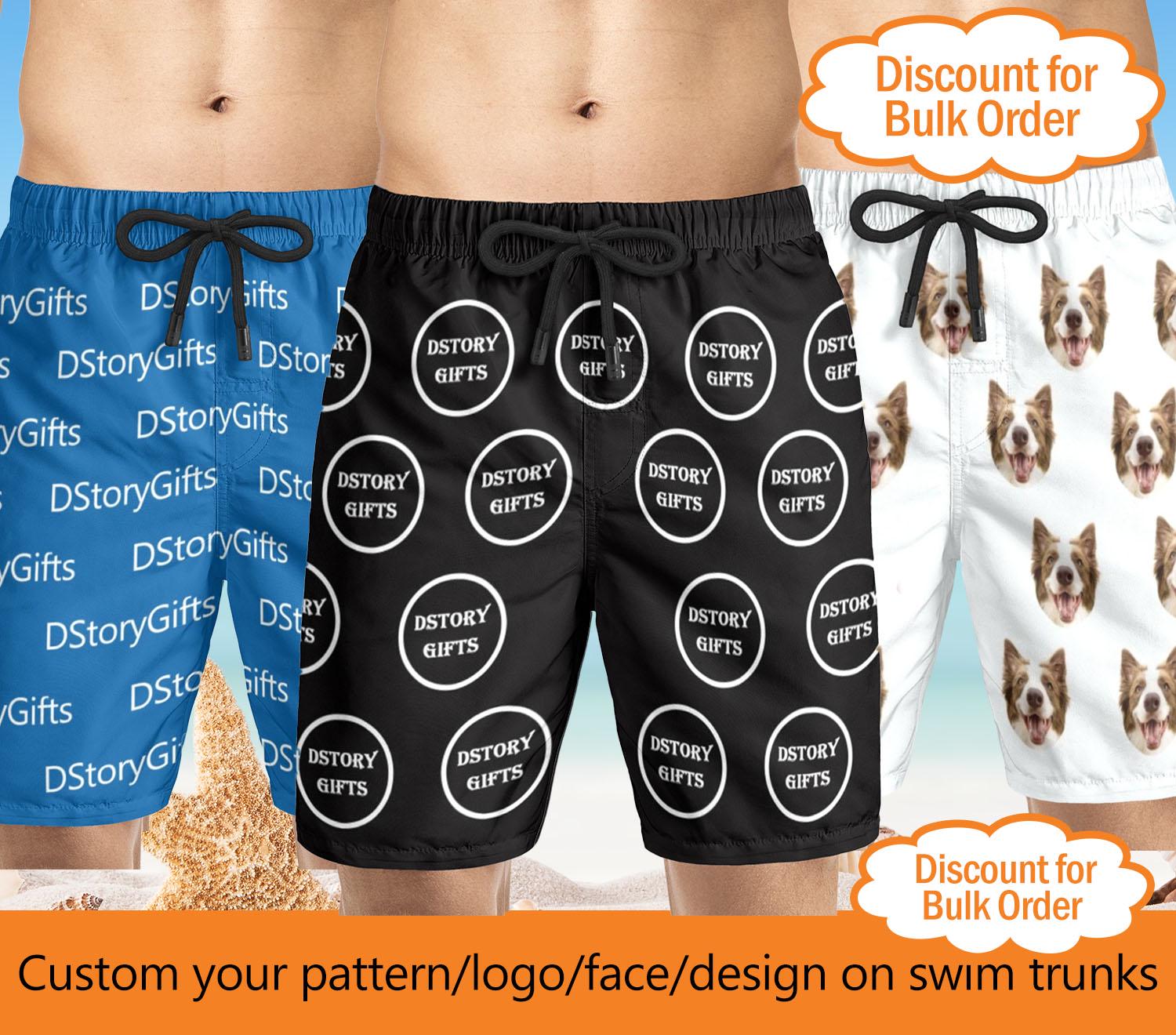 Custom Your Design Men's All Over Print Hawaiian Swimming trunks,Men's Mid-Length Swim Shorts, Beach Shorts For Men, Your Logo/Photo Shorts
